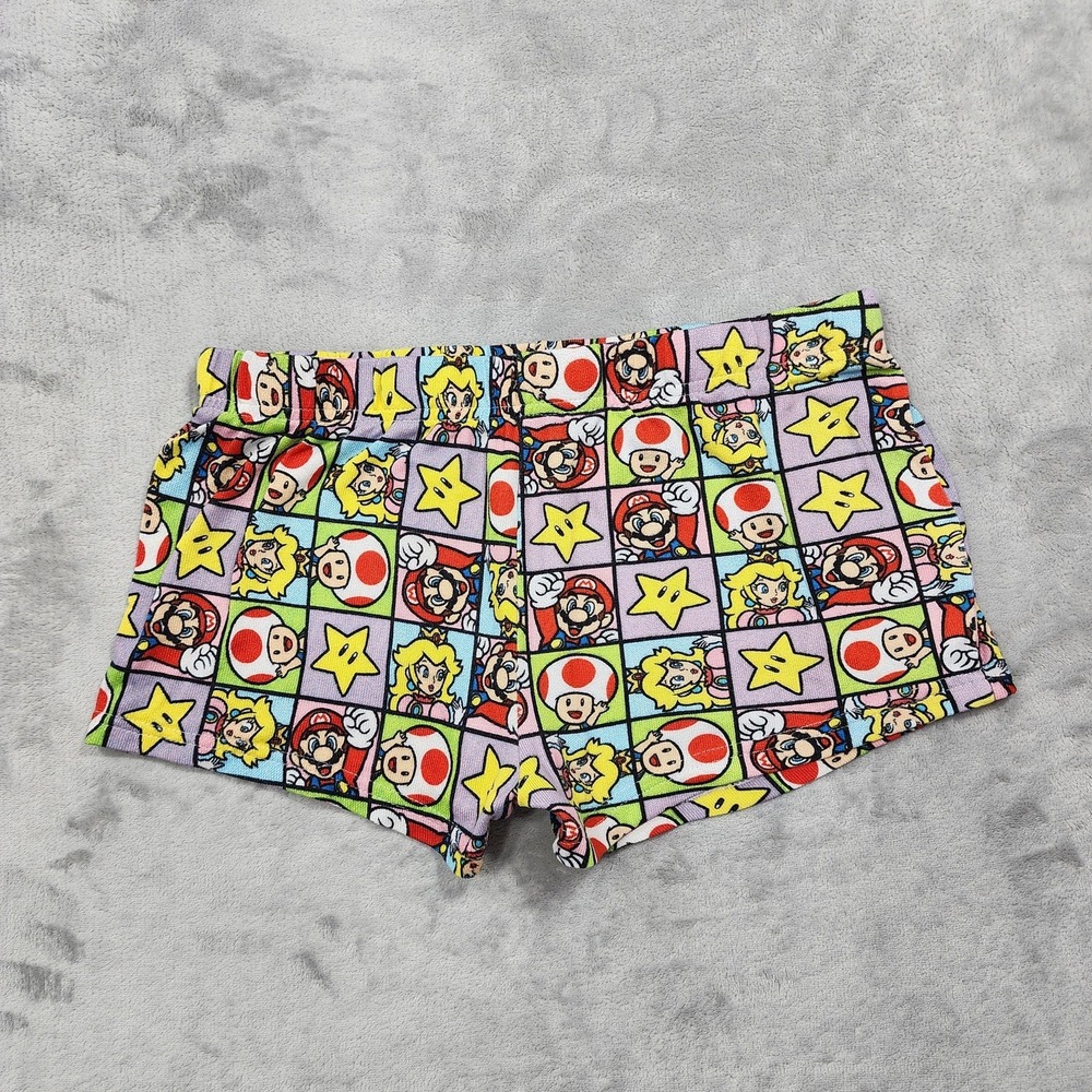 Super Mario Shorts Womens M Multicolor Graphic Pull On Nintendo Gaming Casual
